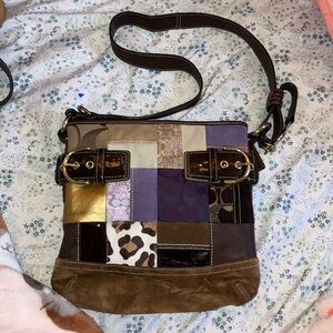 Coach Limited Edition 3573 Suede Patchwork Brown/Purple